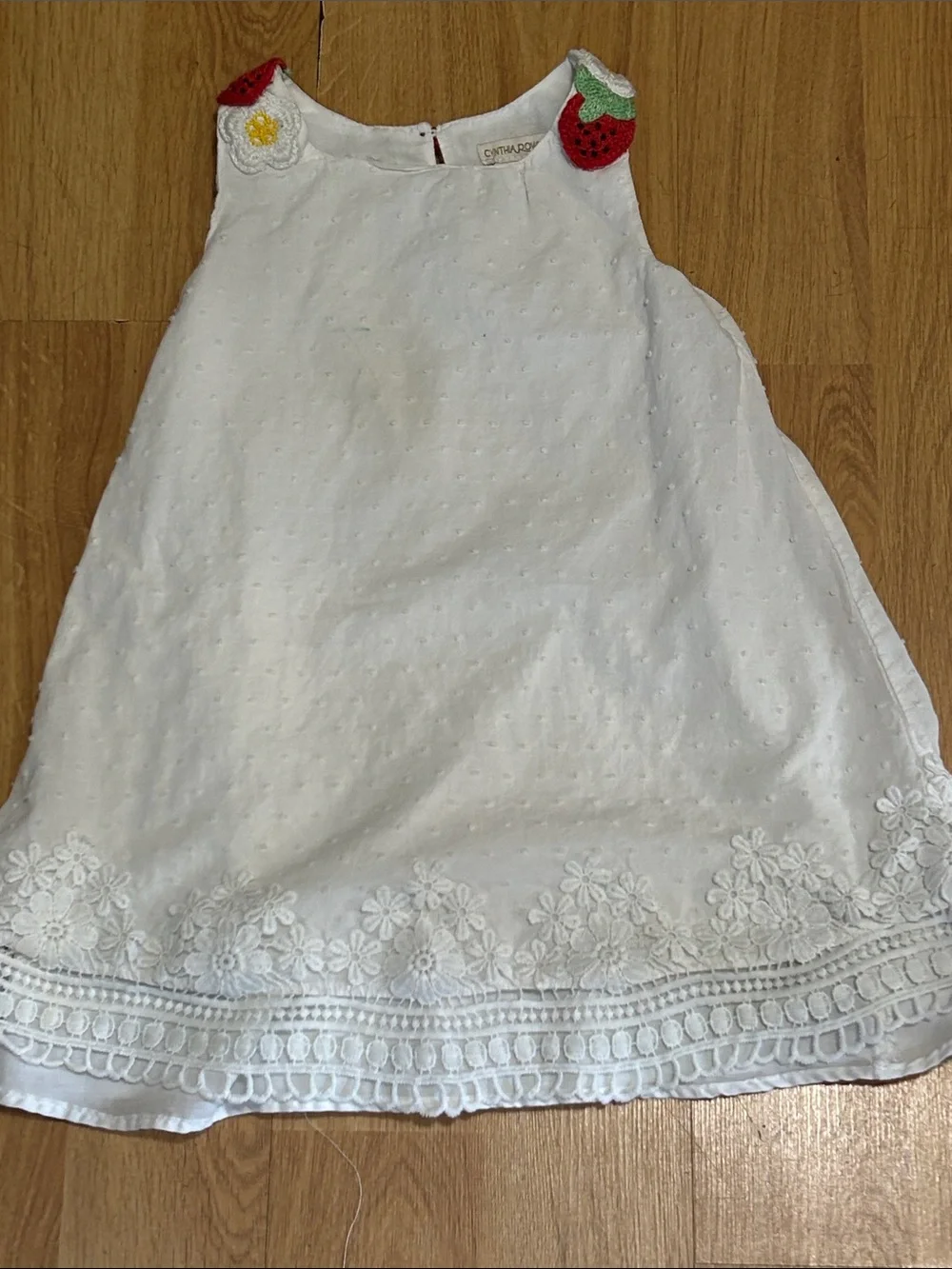 Cynthia Rowley White Embroidered A-Line Dress Size 6
